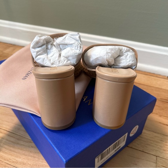 Stuart Weitzman Cayman 85 Block Slide size 6B tan brown - Picture 5 of 10